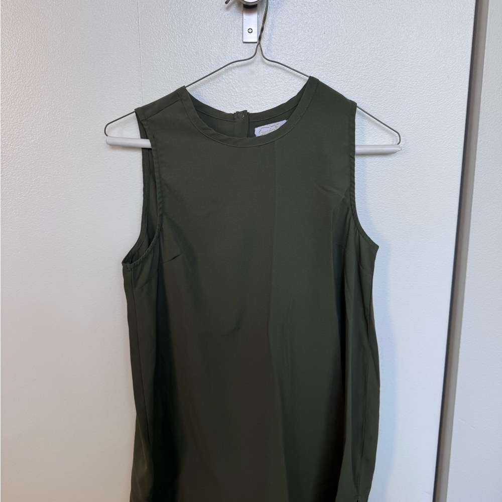 Sleeveless Olive Green Top